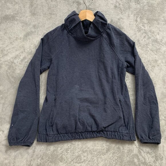 Lululemon Sweater Women 4 After All Cowl Neck Funnel Pullover French Terry *FLAW - Picture 1 of 12